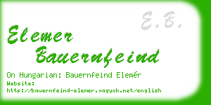 elemer bauernfeind business card