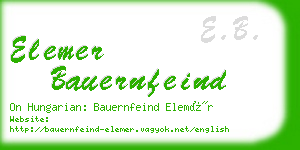 elemer bauernfeind business card